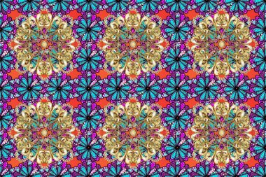 Doğulu stili, altın elementlerle siyah, mavi ve bej renklerde altın desenli arabesk yapar. Kusursuz kıvırcık saçlar. Raster altın desen.