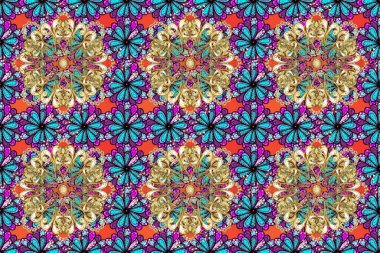 Doğulu stili, altın elementlerle siyah, mavi ve bej renklerde altın desenli arabesk yapar. Kusursuz kıvırcık saçlar. Raster altın desen.