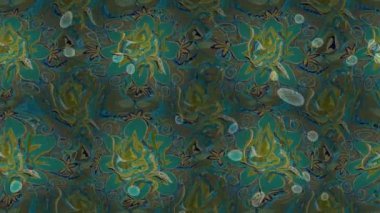 Renkli unsurlarla hareketli arka plan görüntüleri. Çiçekler. Eski model. Bayrak tarzı. Video kaydı. Şablon. Döngü. Kusursuz..