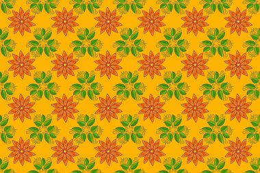 Raster illüstrasyonu. Dekorasyon ve tasarım için güzel bir desen. Çiçeğin suluboya çizimlerinin mükemmel deseni. Moda baskısı. Suluboya kusursuz desen. Eski.