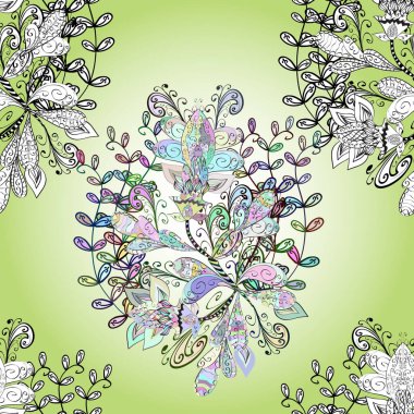 Tarafsız, beyaz ve bej renklerde. Çiçekli güzel suluboya desen. Vektör illüstrasyonu.