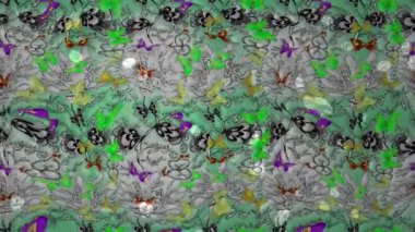 Renkli unsurlarla hareketli arka plan görüntüleri. Mandalas. Eski model. Video kaydı. Şablon. Döngü. Kusursuz..