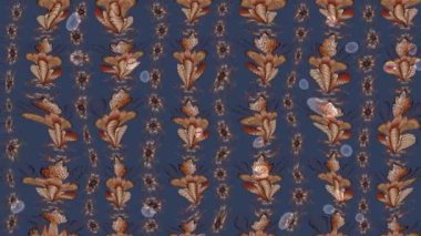 Renkli unsurlarla hareketli arka plan görüntüleri. Mandalas. Eski model. Video kaydı. Şablon. Döngü. Kusursuz..