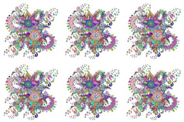 Beyaz, mavi ve yeşil renklerde çiçeklerle kusursuz çiçek deseni. Suluboya tarzında beyaz, mavi ve yeşil renkte çiçekler.