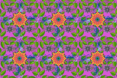 Mandalas 'la kusursuz bir düzen. Raster süslemeleri, arka plan. Soyut süslemeli kusursuz desen.