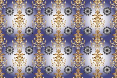 Tekrarlayan elementlerle soyut arkaplan. Zarif klasik model. Tarafsız, mor, gri ve altın desenli.