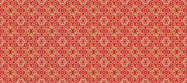 Kusursuz altın desen. Bej ve kırmızı renklerde altın elementlerle kusursuz desen. Raster doğulu süsü.