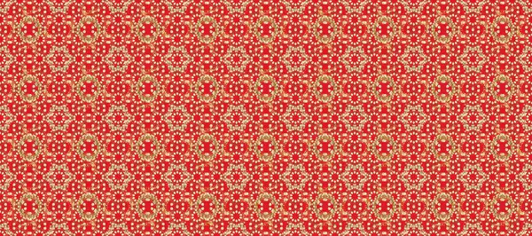 Kusursuz altın desen. Bej ve kırmızı renklerde altın elementlerle kusursuz desen. Raster doğulu süsü.