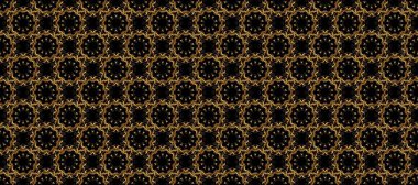 El yapımı dekoratif çerçeve, albüm kapağı, tebrik kartı, klasik Art deco tarzı. Altın karalama fantezi yapraklarından Raster soyut çiçek çelengi ve siyah, kahverengi ve bej renkli bir çiçek.