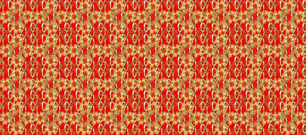 Kusursuz altın desenli bukleler. Raster altın desen. Altın elementli kahverengi, kırmızı ve sarı renkler. Raster illüstrasyonu. Doğu tarzı arabesk.