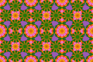 El çizimi. Güzel kumaş deseni. Çiçekler, dallar, bitkiler ve çiçekler. Raster illüstrasyonu.