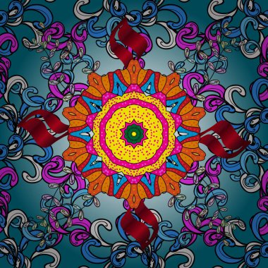 Vektör çizimi. Tomurcukları papatya çiçekleri olan sevimli bir çiçek deseni. Kumaş, tekstil, duvar kağıdı baskısı için. Miles Fleur, süslü püslü bir süs. Eski usul. Kusursuz arkaplan.