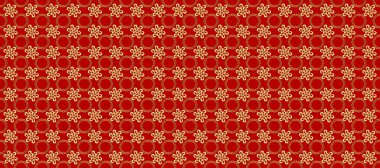 Raster illüstrasyonu. Sarı, kahverengi ve kırmızı renklerde altın pürüzsüz desenler. Kusursuz damaske klasik altın desen. Tekrarlayan ögelerle soyut arkaplan Raster.