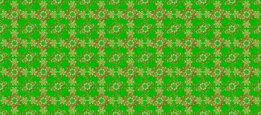 Kusursuz klasik altın desen. Klasik klasik klasik arka plan. Geleneksel oryantasyon süsü. Altın elementlerle yeşil, kahverengi ve sarı renklerde kusursuz desen.