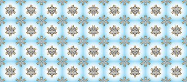 Çiçekli düğün dekoratif unsurları. Beyaz, nötr ve mavi renklerde buta süsleme ürünlerinin kusursuz desenli mehndi çiçekli danteli.