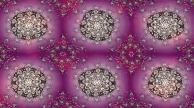 Renkli unsurlarla hareketli arka plan görüntüleri. Mandalas. Eski model. Video kaydı. Şablon. Döngü. Kusursuz..