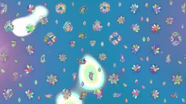 Renkli unsurlarla hareketli arka plan görüntüleri. Mandalas. Eski model. Video kaydı. Şablon. Döngü. Kusursuz..