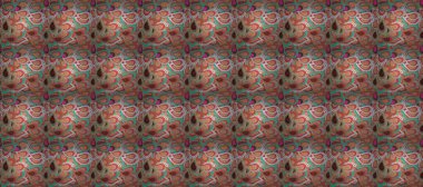 Raster deseni. Yeşil, mavi ve bej renkli yaz çiçekleri. Raster illüstrasyonu. Küçük çiçekte sevimli çiçek deseni var..