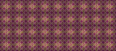 Tekrarlayan elementlerle kusursuz soyut arkaplan. Mor, sarı, bej ve altın desenli. Zarif raster klasik desen.