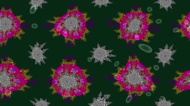 Renkli unsurlarla hareketli arka plan görüntüleri. Mandalas. Eski model. Video kaydı. Şablon. Döngü. Kusursuz..