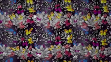 Renkli unsurlarla hareketli arka plan görüntüleri. Mandalas. Eski model. Video kaydı. Şablon. Döngü. Kusursuz..