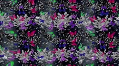 Renkli unsurlarla hareketli arka plan görüntüleri. Mandalas. Eski model. Video kaydı. Şablon. Döngü. Kusursuz..