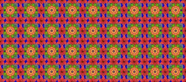 Tekstil için dikişsiz suluboya desen. Elle çizilmiş çiçek deseni (fayans). Sevimli çiçekler, şal desenli, pembe, yeşil ve kırmızı renklerle renksiz desenli..