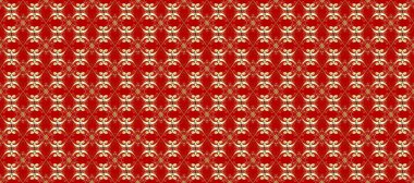 Lüks, kraliyet ve Viktorya dönemi konsepti. Süslü dekorasyon. Raster klasik barok çiçeksiz altın desenli. Altın desenli bej, kırmızı ve turuncu renklerde altın elementlerle.