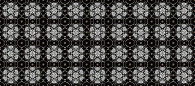 Kusursuz çiçek deseni. Duvar kâğıdı barok, İspanyol kumaşı. Siyah, gri ve nötr renklerde grafiksel, kusursuz desen. Kusursuz raster arkaplanı.