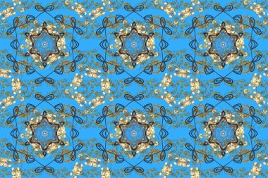 Renkli Fas, Portekiz fayanslarından muhteşem, pürüzsüz yama desenleri. Raster. Arabesk dokusu soyut vintage arkaplan, döşeme yüzeyi süsleme deseni. Mavi renkli desen