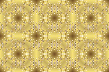 Barok tarzında kusursuz bir doğulu süsü. Tarafsız, sarı ve bej renkler üzerine geleneksel altın pürüzsüz desen.