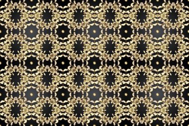 Klasik raster şablonu. Gri, kahverengi, bej ve altın desenli. Tekrarlayan ögelerle kusursuz soyut arkaplan.