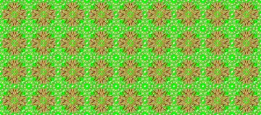 Kusursuz klasik raster altın desenli. Altın elementlerle bej, yeşil ve kahverengi renklerde pürüzsüz desen. Klasik klasik klasik arka plan. Geleneksel oryantasyon süsü. Raster illüstrasyonu.