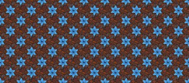 Kahverengi, siyah ve mavi çiçekli kusursuz desen suluboya çiçek deseni, güzel çiçek, duvar kağıdı, kart veya kumaş için fayanslı. Raster - stok.