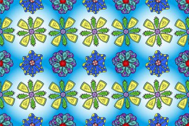 El çizimi çiçekli, soyut, pürüzsüz desen. Tarafsız, siyah ve mavi renkte çiçekler.