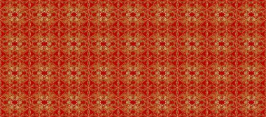 Lüks, kraliyet ve Viktorya dönemi konsepti. Süslü dekorasyon. Kırmızı, turuncu ve kahverengi renklerde altın desenli altın elementler. Raster klasik barok çiçeksiz altın desenli..