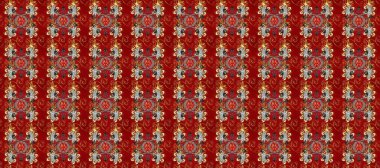 Duvar kâğıdı barok, İspanyol kumaşı. Kırmızı, kahverengi ve gri renklerde grafiksel, kusursuz desen. Kusursuz raster arka plan. Kusursuz çiçek deseni.