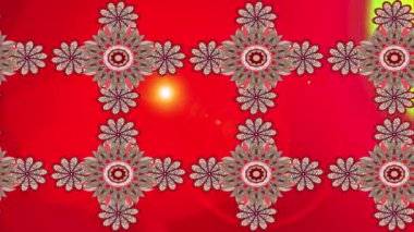 Renkli unsurlarla hareketli arka plan görüntüleri. Çiçekler. Eski model. Bayrak tarzı. Video kaydı. Şablon. Döngü. Kusursuz..