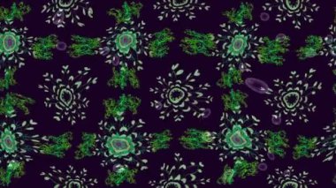 Renkli unsurlarla hareketli arka plan görüntüleri. Çiçekler. Eski model. Bayrak tarzı. Video kaydı. Şablon. Döngü. Kusursuz..