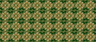 Kusursuz çiçek deseni. Kusursuz raster arka plan. Duvar kâğıdı barok, İspanyol kumaşı. Yeşil, nötr ve mavi renkler üzerine grafiksel modern kusursuz desen.