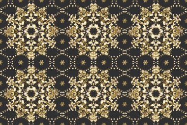 Raster. Altın kıvrımlı kumaş. Doğu tarzı arabesk. Hassas altın deseni açın. Kahverengi, beyaz ve gri renklerde altın elementlerle desen. Parlak dantel, stilize çiçekler, şal desenli.