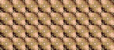 Kartlar için Raster illüstrasyon, sertifika, teşekkür mesajı. Kahverengi ve bej renklerde altın element. Doğu tarzı element. Tasarım şablonu için Raster Line sanat kenarı. Altın çizgili çiçek dekoru.