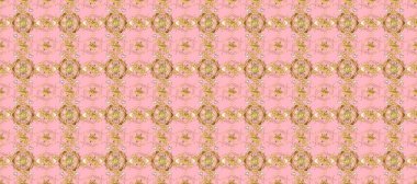 Tarafsız ve kahverengi renklerde, altın elementli klasik, pürüzsüz desen. Raster illüstrasyonu.