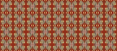 Raster oryantal süs. Kahverengi, kırmızı ve bej renklerde altın elementlerle kusursuz desen. Kusursuz altın desen.