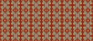 Raster oryantal süs. Kahverengi, kırmızı ve bej renklerde altın elementlerle kusursuz desen. Kusursuz altın desen.