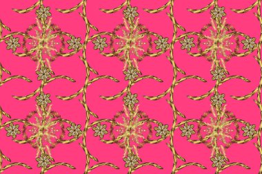 Kusursuz bir geçmişi var. Kusursuz çiçek deseni. Duvar kâğıdı barok, İspanyol kumaşı. Kahverengi, sarı ve pembe renklerde grafiksel, pürüzsüz desen.