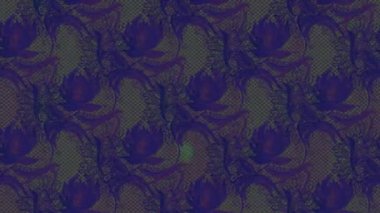 Renkli unsurlarla hareketli arka plan görüntüleri. Çiçekler. Eski model. Bayrak tarzı. Video kaydı. Şablon. Döngü. Kusursuz..