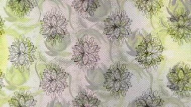 Renkli unsurlarla hareketli arka plan görüntüleri. Çiçekler. Eski model. Bayrak tarzı. Video kaydı. Şablon. Döngü. Kusursuz..