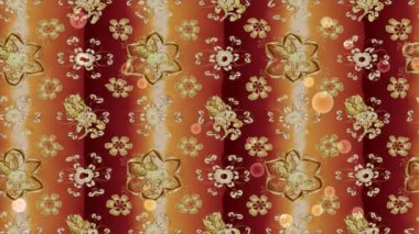 Renkli unsurlarla hareketli arka plan görüntüleri. Çiçekler. Eski model. Bayrak tarzı. Video kaydı. Şablon. Döngü. Kusursuz..