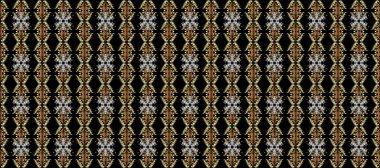 Siyah, kahverengi ve nötr renklerde geleneksel, klasik, altın, pürüzsüz desen. Barok tarzında kusursuz bir doğulu süsü..